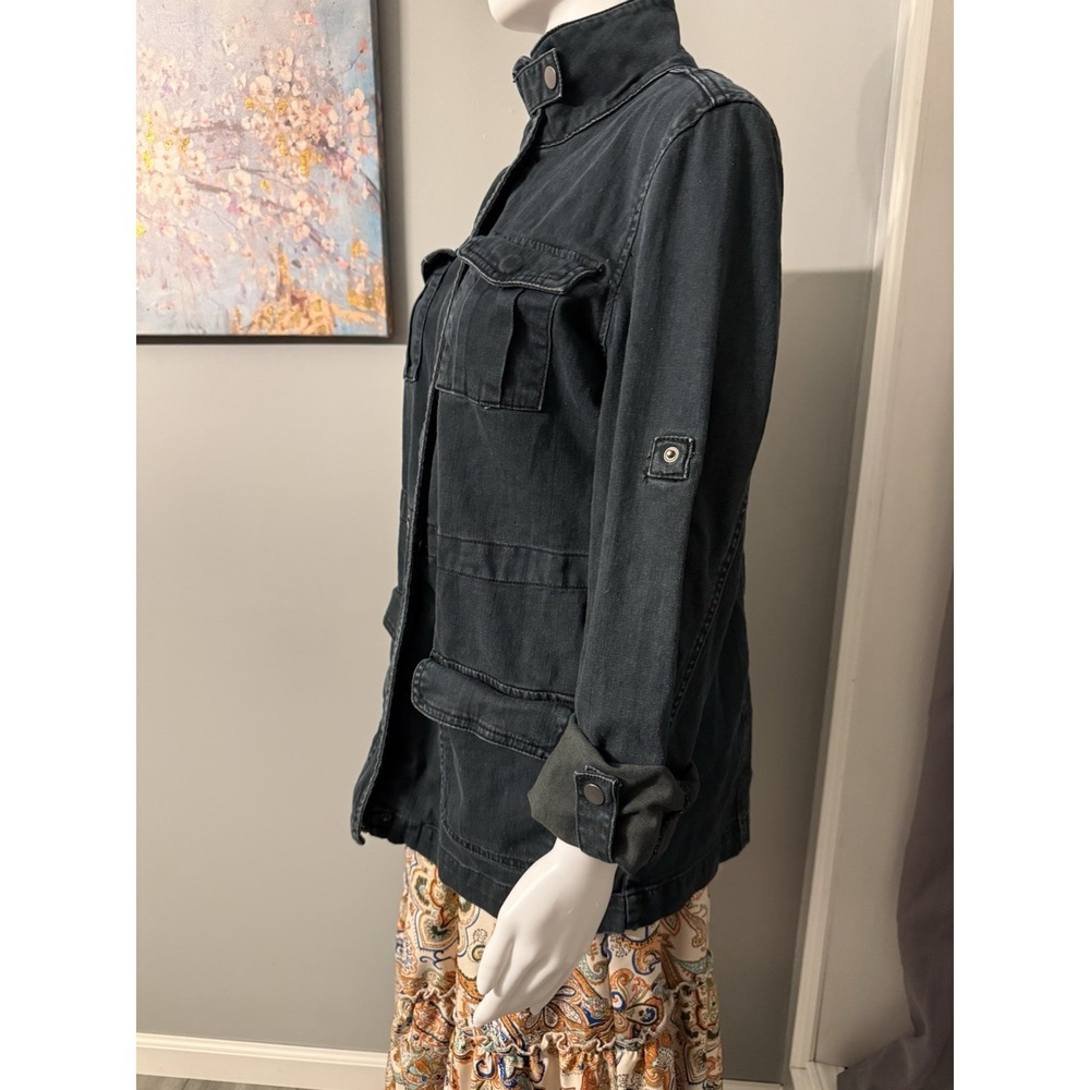 I Heart‎ Ronson Utility Chic Jacket Adjustable Long Sleeve Dark Blue Size M - Picture 4 of 10